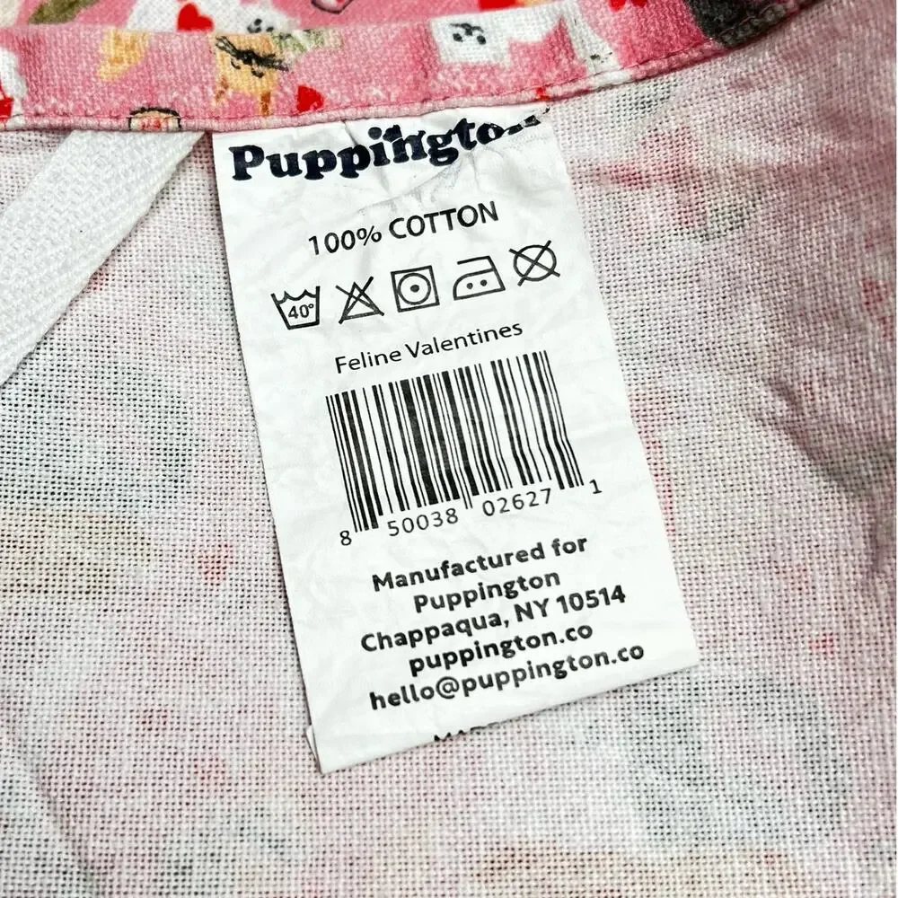 Puppington Kitchen Towels 100% Cotton Puppy Love Feline Valentines Set of 2